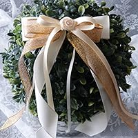 10 Stück Autoschleifen - Antennenschleifen - Spiegelschleifen Hochzeit Gold-Creme