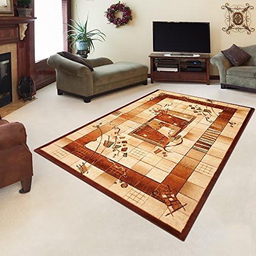 Rug ROYAL Cream Modern Design Best Price High Quality Living Room S - XXL Frame Pattern 70 x 140 cm (2ft4" x 4ft7")