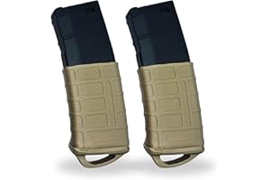 Sibo - Schutzabdeckungen (2er-Pack) für Airsoft Magazine AR/M4/M16 (STANAG/PMAG) – Rutschfestes Silikon, Schnellzugriff, kompatibel mit Mid/Hi/Low/Real-Cap (Coyote Brown)