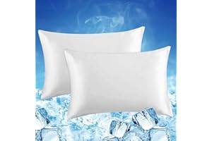 Luxear 2er Kühlender Kissenbezug 40x80cm für Nachtschweiß, Superweiche Kissenhülle, Japanische Arc-Chill Q-Max 0,5 Kühlfaser+100% Baumwolle, Atmungsaktiver Kopfkissenbezug, Versteckter Reißverschluss