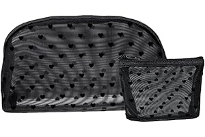 FAVORTALK Travel Cosmetics Bag Ladies Purses 2 Pcs Mini Toiletry Bag Small Cosmetic Pouch with Zipper Mesh Make Up Coin Bags Set for Women Girls Portable Coin Pouch for Women, ZH21314