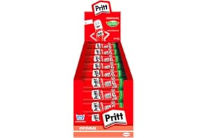 ‎PRITT Pritt Klebestift, sicherer und kinderfreundlicher Kleber für Kunst und Bastelarbeiten, starker Klebstoff für Schule & Bürobedarf, 24x22g Pritt Stift