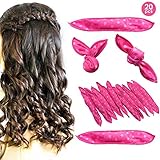 Foam Hair Rollers - 20PCS No Heat Sponge Flexible Foam Hair Curlers Rollers, Night Sleep Magic Pillow Soft Hair Curlers Curly Hair Styling Tools for Long & Short Hair(Pink Dot)