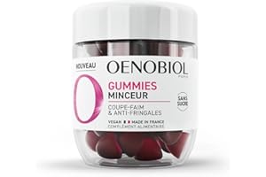 OENOBIOL-GUMMIES Minceur - Réduit les sensations de faim, limite les fringales - Programme 1 mois - 60 Gummies - Arôme naturel mûre cassis - Complément alimentaire - Sans Sucre - Vegan-Made in France