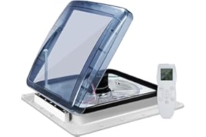 Brolteja Caravan Roof Vent Fan 12V with Rain Sensor, Roof Vent for Campervan Opening Size 40 * 40cm/15.7 * 15.7",Remote Speeds Reversible