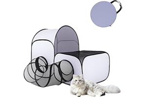 RUNPEAK Cat Pen Indoor - Foldable Cat Enclosure, Outdoor Kitten Playpen, Indoor Pet House for Kittens Puppy Dog, Multi-use Playpen Tunnel Box, Portable and Lightweight for Travel, chongwulong