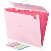 SKYDUE A4 Document Folder, 7 Compartments File Folder with Elastic Band, Document Organizer, Folder/Folder Organizer for Offi