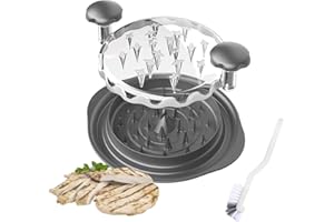 XOCOME Trituratore di pollo, strumento di triturazione del petto di pollo visibile con spazzola, grande trituratore per carne, manico ergonomico, antiscivolo, resistente al calore, lavabile in lavastoviglie