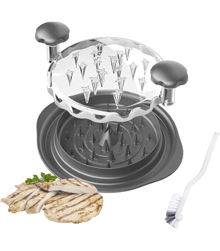 Hachoir à Poulet Manuel Mtlhbcg - 25 Cm - Poignée Ergonomique, Couvercle Transparent - Pour Viande Effilochée, Légumes - Lavable Lave-Vaisselle