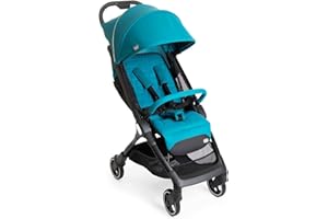 Chicco We Kinderwagen, faltbar, ultraleicht, ab Geburt bis 22 kg, Reise-Kinderwagen, ultra-kompakter, neigbar, EinHand-Verschluss, gepolsterte Schultergurte, Tasche und Regenschutz, Blau