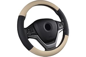 SFONIA Coprivolante per Auto Protezione Custodia Volante Cover in Pelle Artificiale Universale 37-38cm / 15" Antiscivolo Traspirante Durevole (Beige)