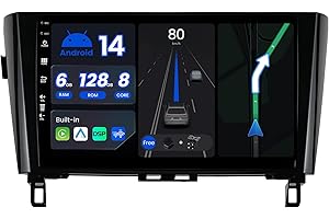 BXLIYER - 6G+128G - Android 14 Autoradio para Nissan XTrail Qashqai j11 Rouge (2014-2018) - Inalámbrico CarPlay/Android Auto - Cámara & Mic - IPS 9 Pulgada 2 DIN - Dab WLAN Volante 360-CAM Fast-Boot