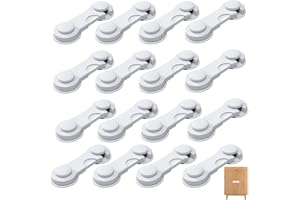 BABBBLISIO 16 Pcs Child Safety Cupboard Locks,Cupboard Locks for Children,Baby Proof Child Safety Cupboard Lock,Child Locks for Kitchen cupboards,Strong Adhesive Baby Proofing Locks,for Kitchen,Furniture,Fridge