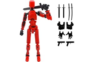 POBEC T13 Figure,3D Titans,Titan 13 Action Figure,T13 Action Figure,Multi-Jointed Movable Robot with 3D Printed Mannequin - Lucky 13 Action Figures Toys for Game Lovers (Red Black)