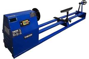 MONSTER SHOP Tornio per Legno 400W Tornitura Legno Interasse max 1m Lavorazione Pezzi da 1 Metro, Diametro Tornitura Max Ø 350mm, Mandrino M18, 4 Velocità Tornio per Falegnami Professionisti