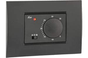 VEMER VN171500 KEO-A Termostato da Incasso con Manopola, Alimentazione 230V, Bianco/Grigio/Antracite