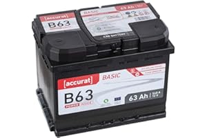 Accurat Batterie Voiture 12V 63Ah 540A Batterie de démarrage Performante Robuste Résistante Sans entretien