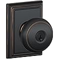 Schlage F51A AND 716 ADD Andover Door Knob with Addison Trim, Keyed Entry Lock, Aged Bronze