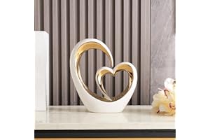 JXCBXJ Heart ceramic statue,Home Decoration Art Statue,Modern Abstract Art Ceramic Statue,for Dining Room Living Room Office Tv Stand Centerpiece