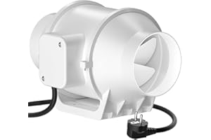 Ventilatore centrifugo, HG Power Estrattore Ventilatore in linea Super Leggero e Silenzioso (100mm standard)