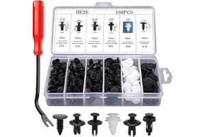 DGOSPSTIME Rivet Clips Plastique,Rivets en Plastique Attaches,Universal Auto Noir Nylon Clips,Clips Voiture Noir Universel,Auto Voitures Panneaux de Portes,Agraphe Voiture pour Auto Panneaux Portes 100 PC