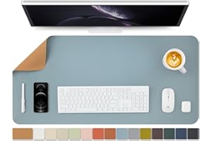 HOMIEAZICOZI Korkowa mata na biurko, dwustronna, podkładka, do biura i domu, do uporządkowania biurka, na akcesoria, idealna duża podkładka pod mysz, jasnoniebieska, 90 x 43 cm