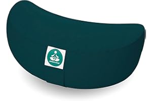 Present Mind (Height 15 cm) Crescent Zafu Yoga Bolster for Yin Yoga Made in the EU with Multivarious Colors - 100% Natural Cotton Yoga Cushion with Washable Covers