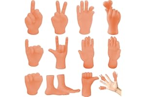 AWONLATE 12Pcs Mini Doigts Mains, Mains Marionnette À Doigt, Tiny Hands Petites Mains Set, Tiny Hands, Jeu Jouets pour Les Jeux, l'interaction avec Les Animaux de Compagnie