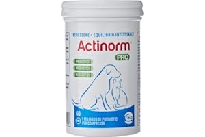 CEVA SALUTE ANIMALE SPA Actinorm Pro - Bioregolatore naturale della funzionalità intestinale per cani e gatti, 60 Compresse