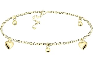Sofia Milani - Bracelet de Cheville pour Femme en Argent 925 - avec Pendentif en Forme du Cœur Boule