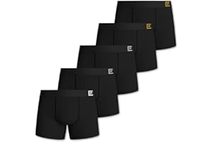Pierre Calvini Mens Boxers (5/10-Pack) – Soft & Breathable Cotton Boxers for Men – Longer Leg Anti-Chafing Mens Underwear - Tag Free, Anti-roll Thick Waistband, No Riding Up