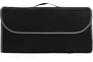 Veemoon Organizzatore di baule per auto, in feltro, scatola di immagazzinaggio pieghevole, con coperchio di grande capacità, per bagagliaio auto, colore: nero