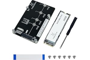 Freenove M.2 NVMe Adapter for Raspberry Pi 5 (with 256GB SSD), M.2 HAT Add-on Board, Solid State Drive, PCIe 2.0/3.0, Tested Speed 800 MB/s