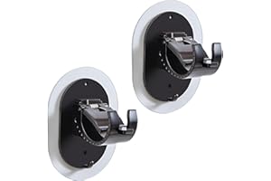 GNCLOUD 2 Pcs Curtain Pole Brackets Self Adhesive Curtain Rod Holder Drill Free Curtain Hook Curtain Rod Wall Bracket Suitable for Bathroom, Kitchen, Living Room, Hotel (Black)