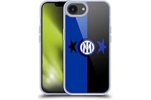 Head Case Designs Licenza Ufficiale Inter Milan Nero & Blu IM 2Stars Custodia in Gel [Protezione di Grado Militare] Compatibile con Apple iPhone 16e E Compatibile con MagSafe