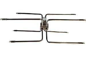 BBQNovation Hochwertige Doppelseitige Edelstahl-Fleischgabel – Rostfrei & Vielseitig, Ideal als Fleischklammer und Fleischnadeln für Grillspieß Rotisserie