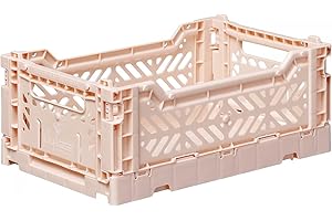 AYKASA Ay-Kasa Klappkiste, stabile Faltkiste aus Kunststoff, stapelbar, Milk Tea, Mini (27x17x11cm)