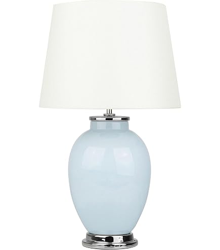 Beliani Tischlampe – Keramikfuß In Vasenform Mit Leinenschirm, Verstellbar, 57 Cm Hoch