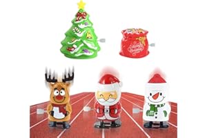 QUOHE Aufziehspielzeug Weihnachten, 5 Stück Figur Uhrwerk Spielzeug Aufziehfigur Adventskalender Füllung, Weihnachts Wind Up Springspielzeug Mitgebsel Kleinigkeiten Geschenke für Baby Kinder Erwachsene