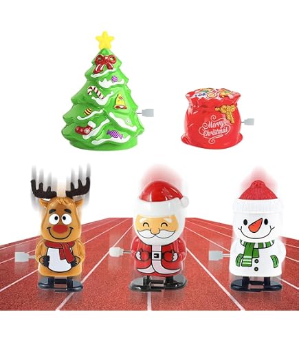 Aurasky Set 9 Giocattoli A Carica Di Natale - Babbo Natale, Pinguino, Renna - Perfetti Per Calze E Sacchetti Regalo