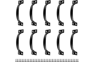 TIANLIN Möbelgriffe Schwarz, 10 Stück Schrankgriffe, Schubladen Griffe, Müheloses Drücken und Ziehen, mit 40 Schrauben, Ideales Zubehör für den Umgang mit Griffe Möbel (Lochabstand 100 mm)