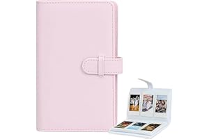PANYI Mini Photo Album, 3 Inch Photo Album, Pocket Album, Suitable For Instant Camera Photo Storage, Business Cards, Stamps, Ticket Collection(Pink)