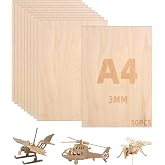 Ihlamur kontrplak 3 mm, 10'lu paket A4 30 x 21 cm - DIY ahşap işleri, model yapımı, dekorasyon ve tablo i&ccedil;in lazer işleme