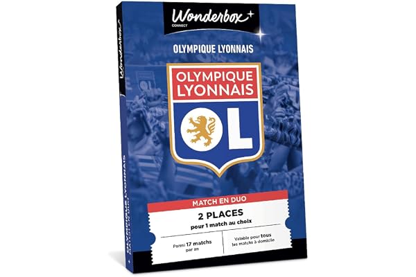 Wonderbox Connect - Coffret Cadeau - Olympique Lyonnais Classic - 2 Places pour 1 Match au Choix - Parmi 17 matchs par an, valable pour Tous Les matchs à Domicile - Validité 27 Mois