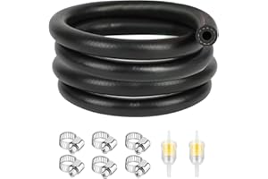 Dutreg 8mm Manguera De Gasolina, 5/16" Kit De Línea De Gas 1 Metro De Manguera De Línea, 2 Filtros De Combustible Con 6 Abrazaderas De Manguera Para Moto Cortacésped Camión Coche