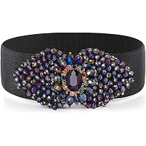 Bohend Kristallblume Gürtel Dehnbar – Elastischer Taillengürtel Mit Strass, Damen, Größe L