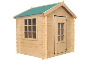Casetta per Bambini - Casetta Giardino - Casetta in Legno L111xL113xA121cm/0,9 m2 - Casetta da gioco da esterno - Timbela M570Z-1 (tetto verde)