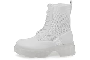 IF Fashion Scarpe Combat Anfibi Militari Stivali Alti da Donna Platform G691