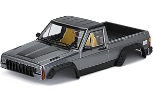 INJORA RC Carrosserie KIT 313mm Empattement Corps Coquille Pickup Truck Car Shell pour 1/10 RC Crawler Axial SCX10 SCX10 II 90046 90047 (Gris)