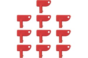 ZEALfix Lot de 10 Clés pour Interrupteur de Batterie de Voiture, 12 V 24 V Les clés Rechange commutateur d'isolateur pour Voiture Bateau Camion Automatique